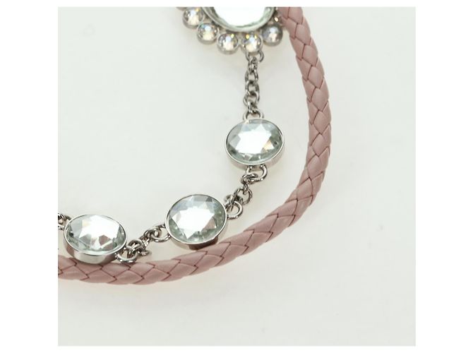 Borsa a Spalla Miu Miu Matelassé in Pelle 2 in 1 Rosa Argento Auth 176382SAM - vista 9