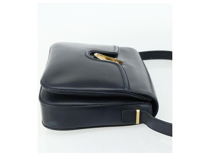 Gucci Borsa a Spalla in Pelle Blu Navy Oro Auth 177154 D'oro - vista 5