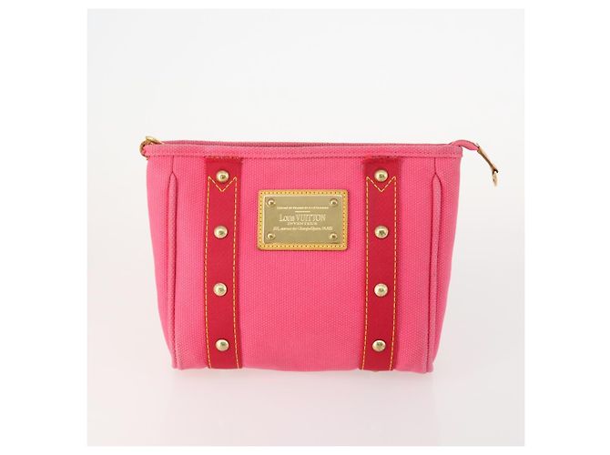 Cintura LOUIS VUITTON in tela e pelle 2 pezzi Rosa Beige LV Auth ti3901 - vista 2