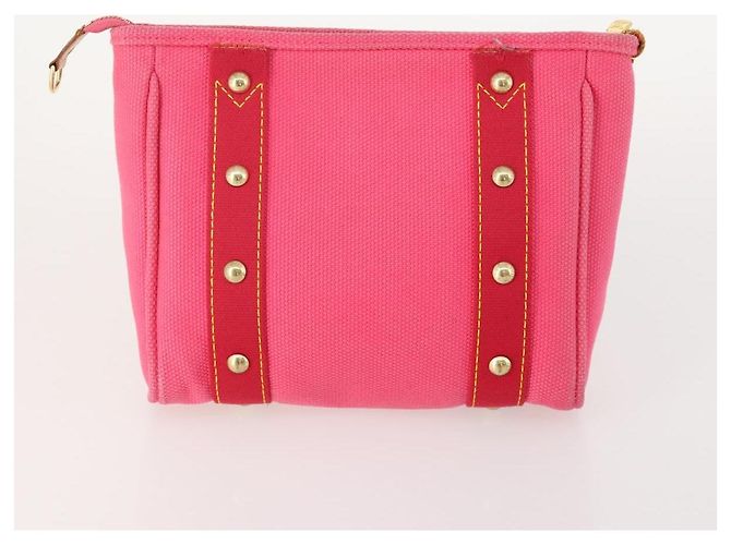 Cintura LOUIS VUITTON in tela e pelle 2 pezzi Rosa Beige LV Auth ti3901 - vista 3
