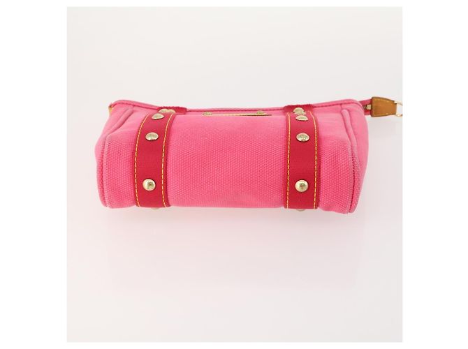 Cintura LOUIS VUITTON in tela e pelle 2 pezzi Rosa Beige LV Auth ti3901 - vista 6