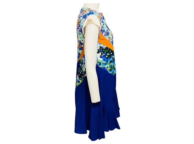 Stella Mc Cartney Vestido de seda impressa multicolorido azul Stella McCartney - vista 2