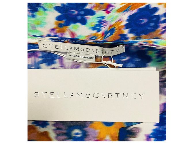 Stella Mc Cartney Vestido de seda impressa multicolorido azul Stella McCartney - vista 4