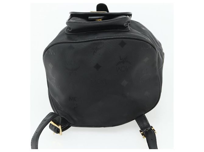 MCM Vicetos Logogram Zaino PVC Nero Oro Auth bs34507 D'oro - vista 10