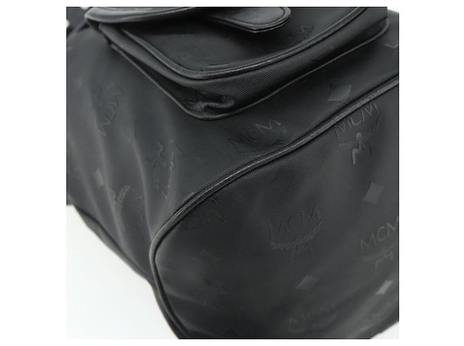 MCM Vicetos Logogram Zaino PVC Nero Oro Auth bs34507 D'oro - vista 12