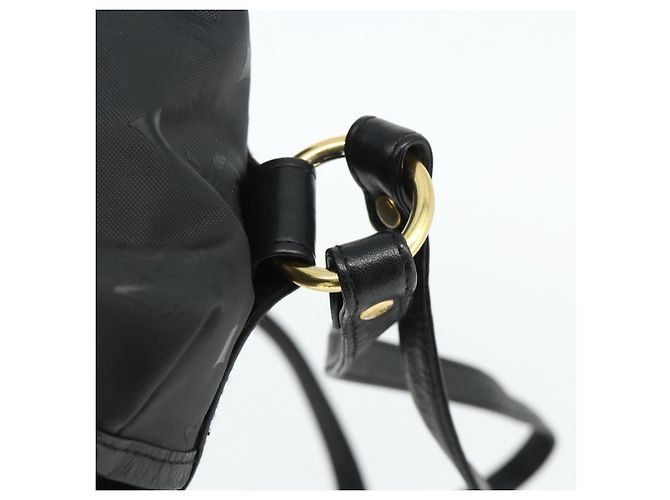 MCM Vicetos Logogram Zaino PVC Nero Oro Auth bs34507 D'oro - vista 7