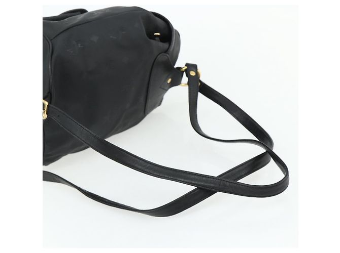 MCM Vicetos Logogram Zaino PVC Nero Oro Auth bs34507 D'oro - vista 8