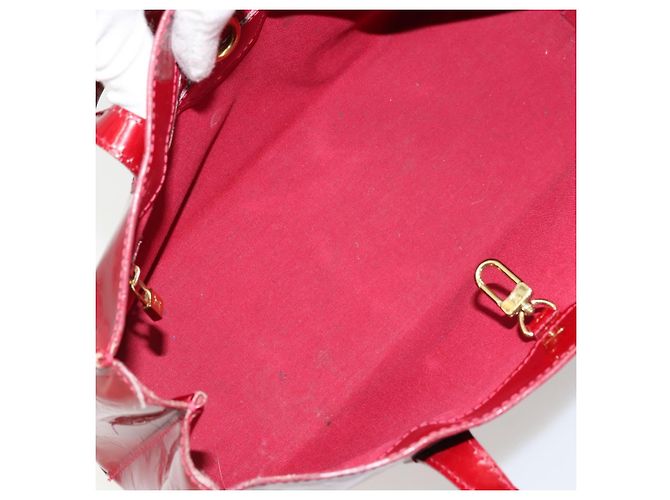LOUIS VUITTON Borsa Wilshire PM Monogram Vernis Pomme D'amour M93642 Auth 177153 Rosso - vista 19