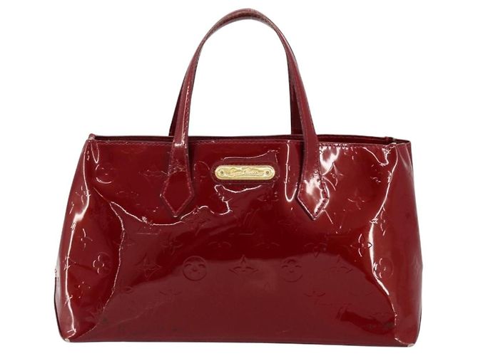 LOUIS VUITTON Borsa Wilshire PM Monogram Vernis Pomme D'amour M93642 Auth 177153 Rosso - vista 2