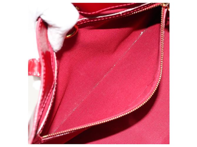 LOUIS VUITTON Borsa Wilshire PM Monogram Vernis Pomme D'amour M93642 Auth 177153 Rosso - vista 23