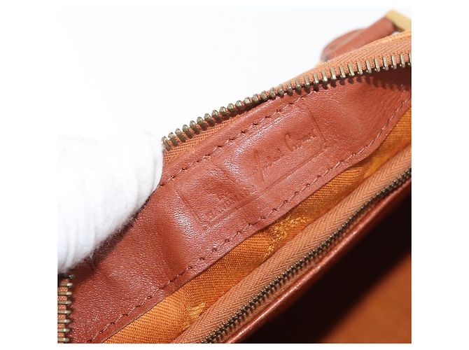 MCM Vicetos Logogram Borsa a Mano PVC Pelle Marrone Oro Auth 175062 D'oro - vista 16