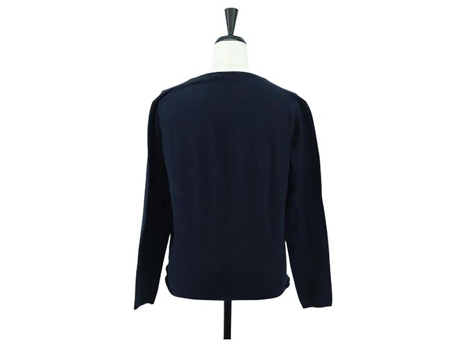 Prada Camiseta de manga larga de algodón azul marino Auth 174765A - vista 2