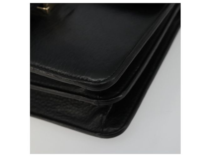 Borsa a Spalla con Catena in Pelle Nera e Oro GUCCI 510304 Auth bs34494 Nero D'oro - vista 10