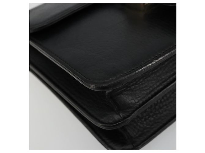 Borsa a Spalla con Catena in Pelle Nera e Oro GUCCI 510304 Auth bs34494 Nero D'oro - vista 11