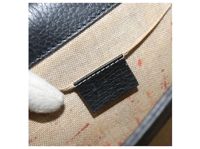 Borsa a Spalla con Catena in Pelle Nera e Oro GUCCI 510304 Auth bs34494 Nero D'oro - vista 16