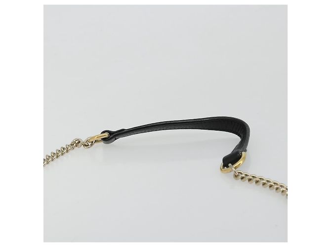 Borsa a Spalla con Catena in Pelle Nera e Oro GUCCI 510304 Auth bs34494 Nero D'oro - vista 8