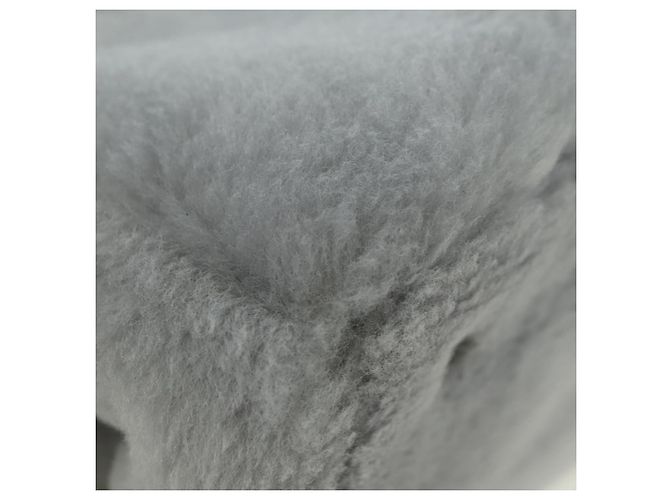 PRADA MONTONE Borsa a Spalla in Pelliccia Sintetica Galleria Fur 2way Grigio Oro Auth ki6631M Marrone D'oro - vista 13