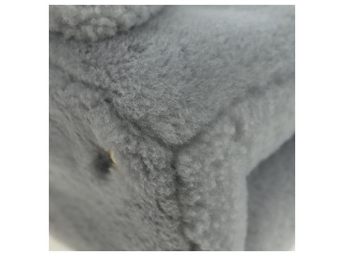 PRADA MONTONE Borsa a Spalla in Pelliccia Sintetica Galleria Fur 2way Grigio Oro Auth ki6631M Marrone D'oro - vista 14