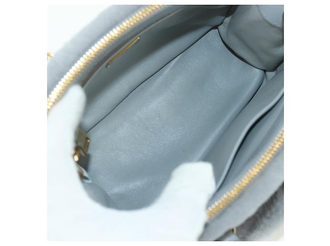 PRADA MONTONE Borsa a Spalla in Pelliccia Sintetica Galleria Fur 2way Grigio Oro Auth ki6631M Marrone D'oro - vista 22