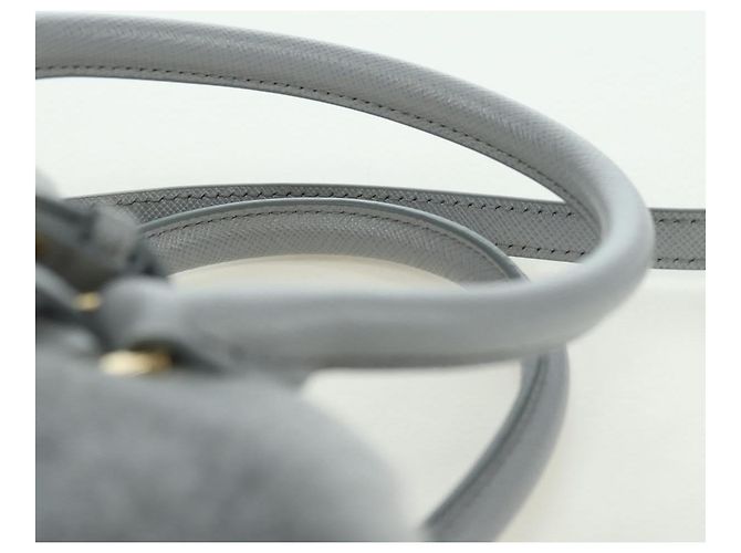 PRADA MONTONE Borsa a Spalla in Pelliccia Sintetica Galleria Fur 2way Grigio Oro Auth ki6631M Marrone D'oro - vista 8