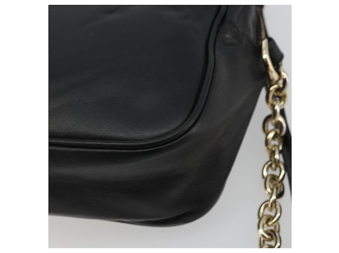 Salvatore Ferragamo Borsa a Spalla Gancini Chain in Pelle Nera Oro Auth 176787 Nero D'oro - vista 12