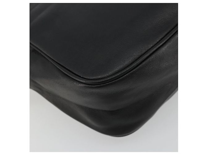 Salvatore Ferragamo Borsa a Spalla Gancini Chain in Pelle Nera Oro Auth 176787 Nero D'oro - vista 13