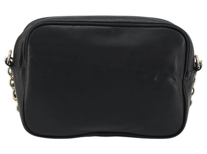 Salvatore Ferragamo Borsa a Spalla Gancini Chain in Pelle Nera Oro Auth 176787 Nero D'oro - vista 3