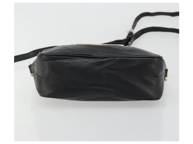 Salvatore Ferragamo Borsa a Spalla Gancini Chain in Pelle Nera Oro Auth 176787 Nero D'oro - vista 9
