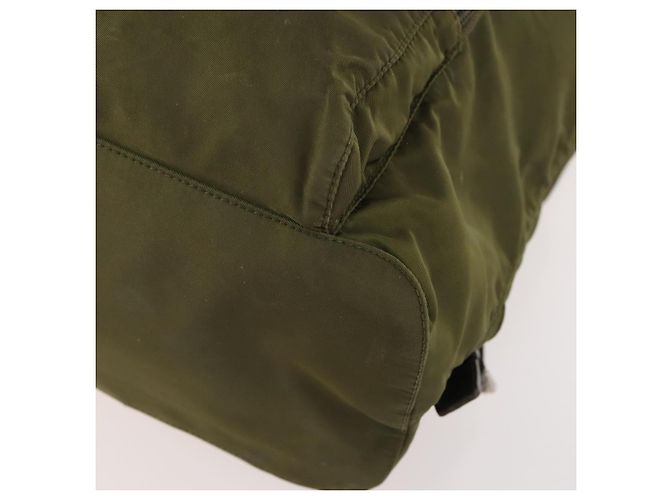 Zaino PRADA in nylon khaki argento autentico 174854 Cachi - vista 12