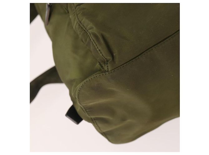 Zaino PRADA in nylon khaki argento autentico 174854 Cachi - vista 13