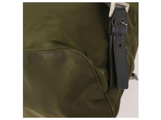 Zaino PRADA in nylon khaki argento autentico 174854 Cachi - vista 14