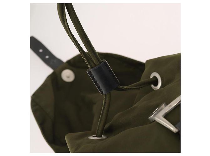 Zaino PRADA in nylon khaki argento autentico 174854 Cachi - vista 19