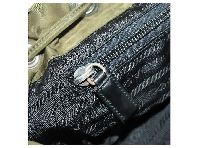 Zaino PRADA in nylon khaki argento autentico 174854 Cachi - vista 25