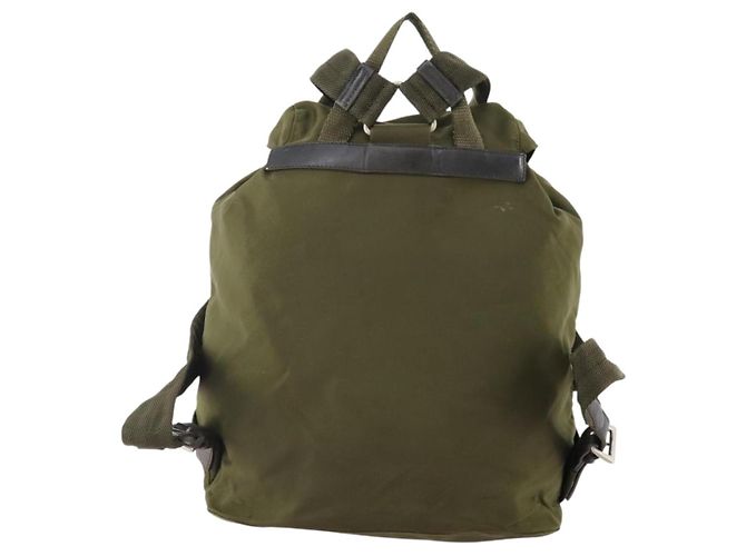 Zaino PRADA in nylon khaki argento autentico 174854 Cachi - vista 3