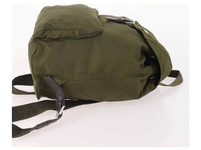 Zaino PRADA in nylon khaki argento autentico 174854 Cachi - vista 4