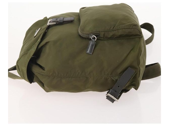 Zaino PRADA in nylon khaki argento autentico 174854 Cachi - vista 5