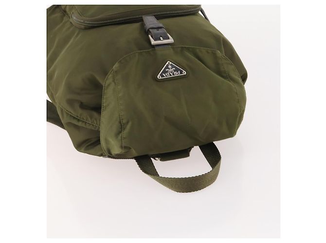 Zaino PRADA in nylon khaki argento autentico 174854 Cachi - vista 6