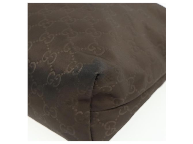 Borsa a Spalla GG Canvas in Nylon Marrone Argento di GUCCI 314529 Auth ep14151 - vista 10