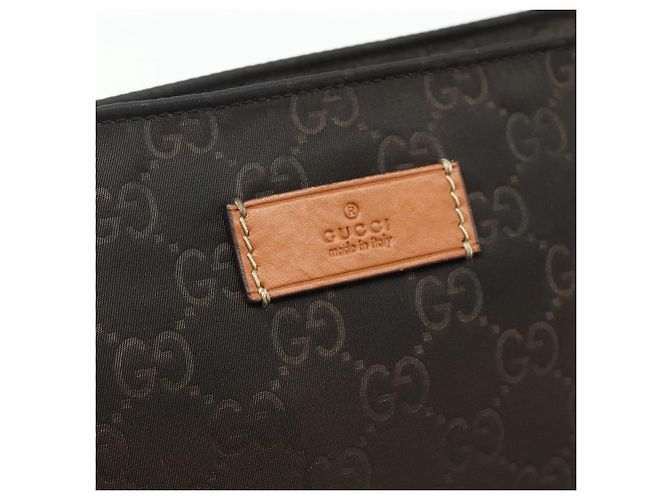 Borsa a Spalla GG Canvas in Nylon Marrone Argento di GUCCI 314529 Auth ep14151 - vista 14