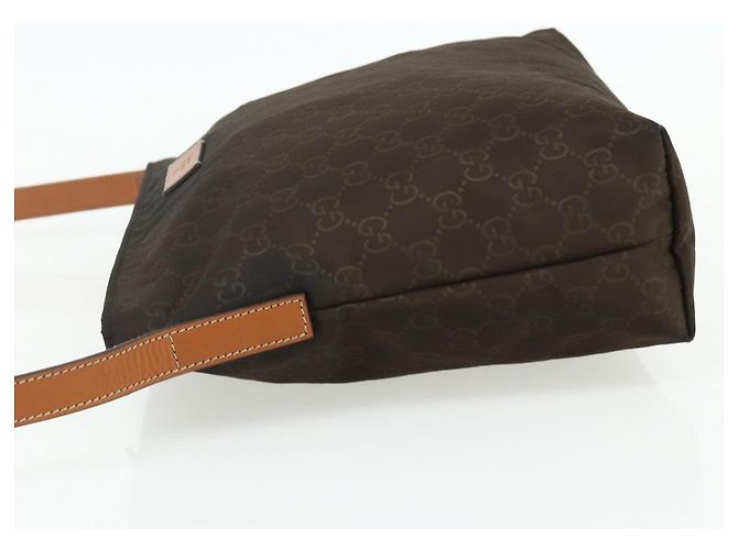Borsa a Spalla GG Canvas in Nylon Marrone Argento di GUCCI 314529 Auth ep14151 - vista 4