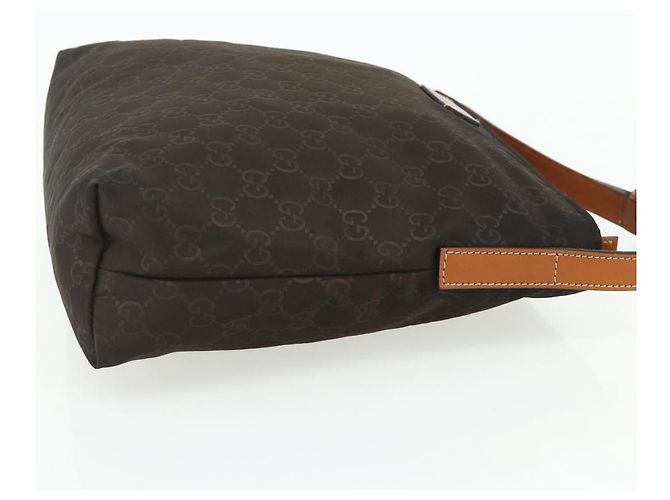 Borsa a Spalla GG Canvas in Nylon Marrone Argento di GUCCI 314529 Auth ep14151 - vista 5