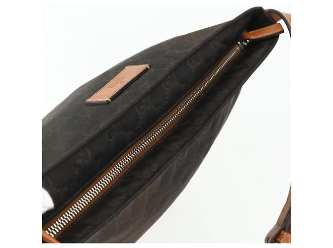 Borsa a Spalla GG Canvas in Nylon Marrone Argento di GUCCI 314529 Auth ep14151 - vista 6