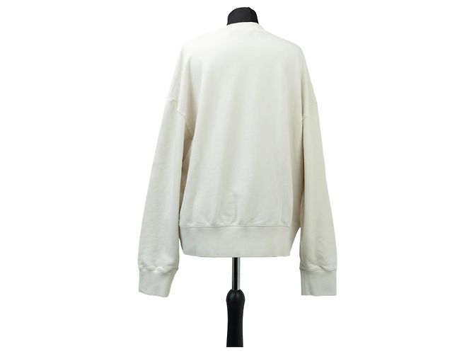 Palm Angels Sweatshirt aus Baumwolle in Weiß mit schwarzem Logo - Ansicht 2