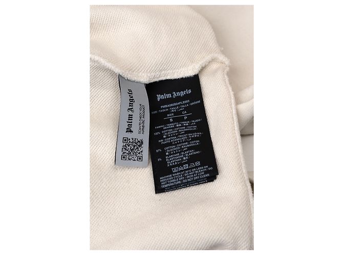 Palm Angels Sweatshirt aus Baumwolle in Weiß mit schwarzem Logo - Ansicht 5
