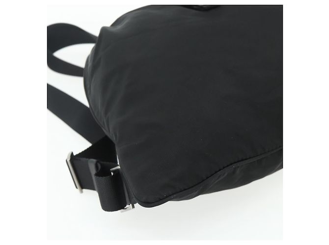 Zaino PRADA in nylon nero argento Auth ka4116A - vista 11