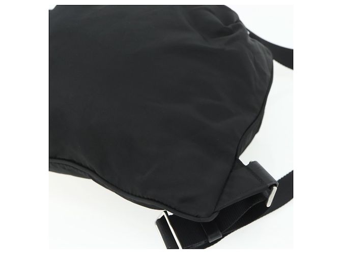 Zaino PRADA in nylon nero argento Auth ka4116A - vista 12