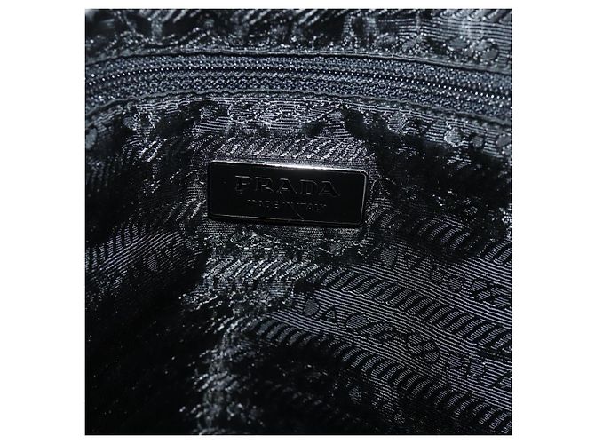 Zaino PRADA in nylon nero argento Auth ka4116A - vista 16