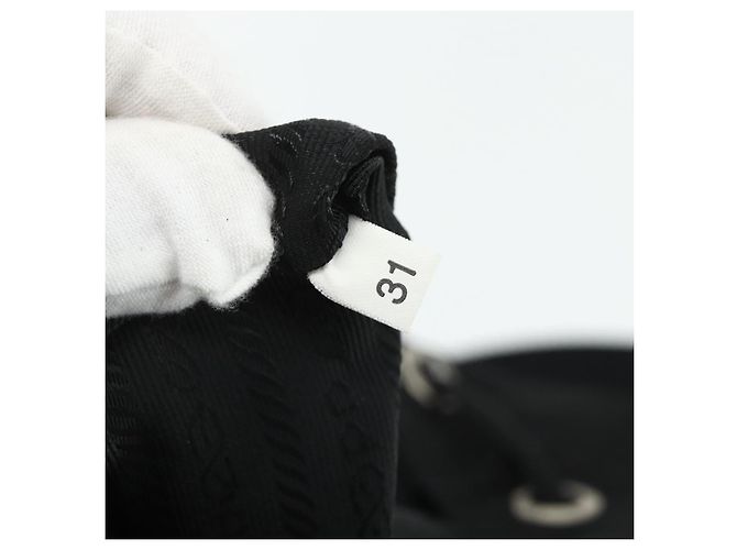 Zaino PRADA in nylon nero argento Auth ka4116A - vista 22