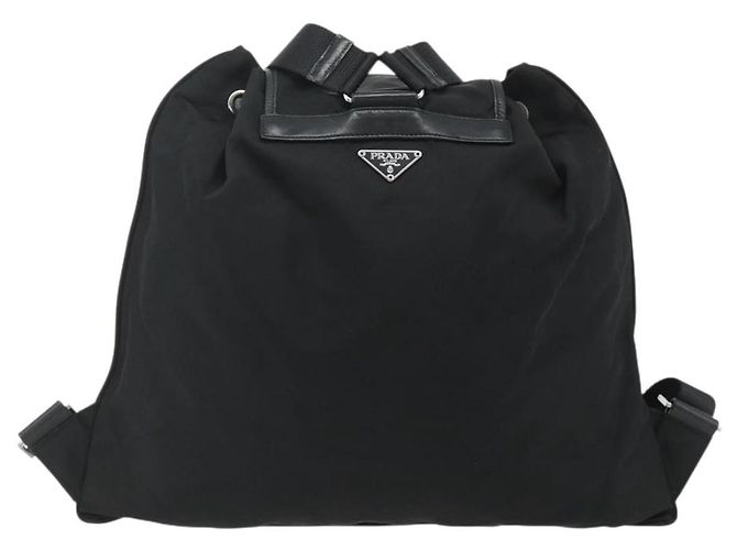 Zaino PRADA in nylon nero argento Auth ka4116A - vista 3