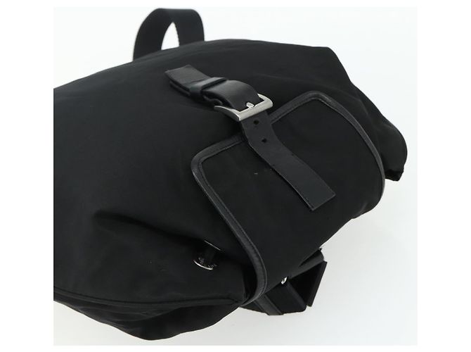 Zaino PRADA in nylon nero argento Auth ka4116A - vista 6